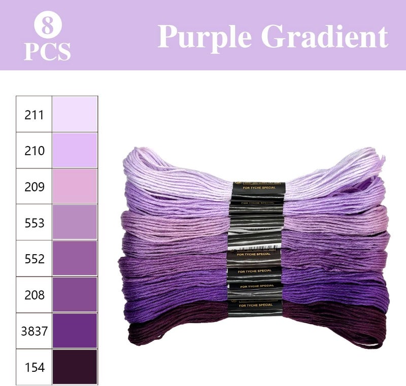 Zhenqing 1 Pieces Cross StitchEmbroidery Floss,100% Eco-Cotton Cotton Premium Skeins, Ideal for Arts & Crafts (Purple Series 67981) - Image 2